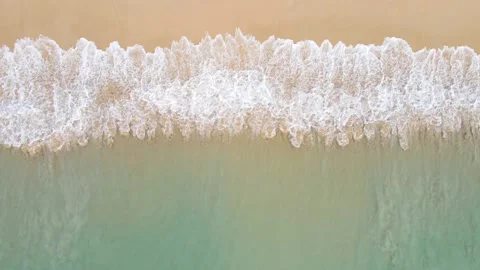 Aerial view of drone. Scene of Top view beach sand and sea water clear. Sea wate Stockbeeldmateriaal 149497855