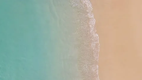 Aerial view of drone. Scene of Top view beach sand and sea water clear. Sea wate Видео 149498773