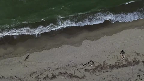 Aerial view with drone of the sea and beach in Italy Stock Footage 276352453