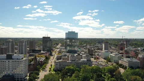 Aerial view from drone of skyscraper Stock Footage 213462651