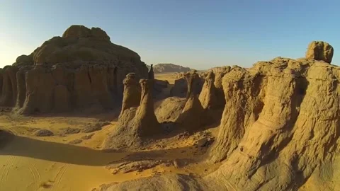 Aerial view of a drone from Tassili Monuments Stock-Footage 139367685