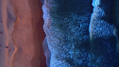 Aerial view of drone top view beach and seawater on sandy beach in summer. Stock Footage 204959625