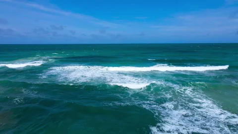 Aerial view of drone top view beach and seawater on sandy beach in summer. Stock Footage 204961594