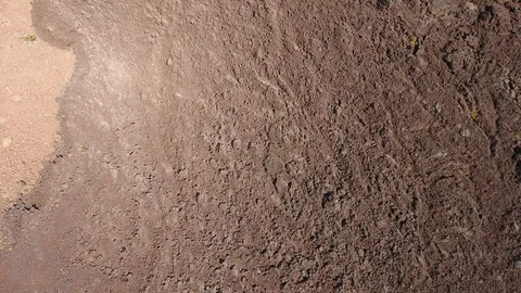 Aerial view by drone of volcanic soil, Mauna Loa Volcano, Hawaii Video stock 100073002