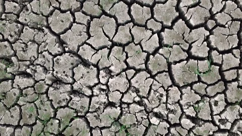 Aerial View of Drought Mudcracks Stock-Footage 93523113