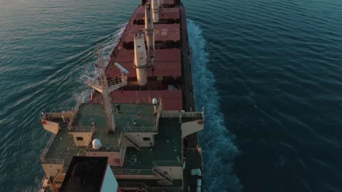 Aerial view of Dry cargo ship in Istanbul. 4K Footage in Turkey 스톡 동영상 137169434
