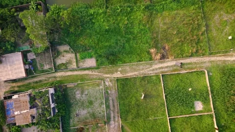 Aerial View of Dry Grassland with Patchy Vegetation and Natural Soil Patterns 動画素材 336820088