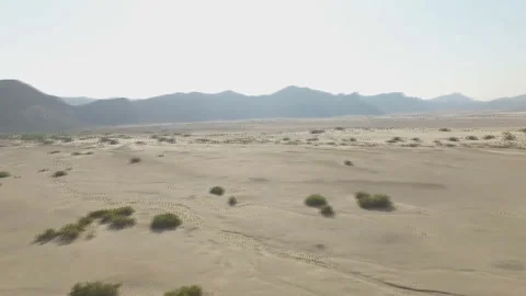 Aerial view in a dry river bed in the Hoanib Valley, Namib Desert, Namibia. Stock-Footage 218627290
