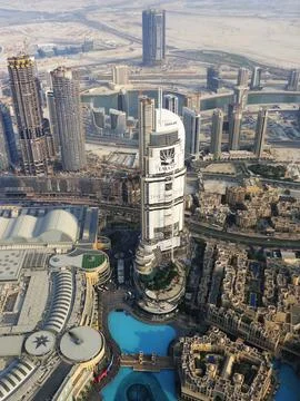 Aerial view of Dubai Stock Photos