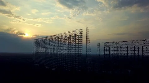 Aerial view of Duga at sunset Video stock 119726050