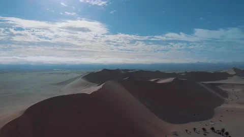 Aerial view of Dune 7 Walvis Bay, the highest dune in Nambia Video stock 155401472