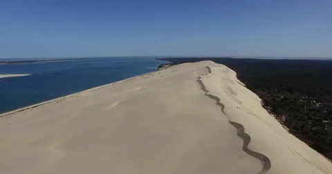 Aerial view of the Dune du Pilat Stock Footage 57234636