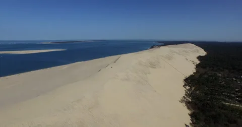 Aerial view of the Dune du Pilat Stock Footage 57235739