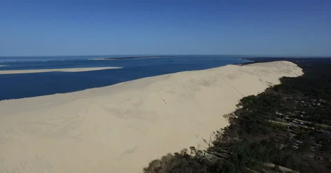 Aerial view of the Dune du Pilat Stock Footage 57236775