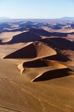 Aerial view dune formation Devils Fork Sossusvlei National Park Namib  Naukluft Stock Photos