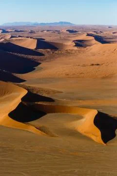 Aerial view dune formation Devils Fork Sossusvlei National Park Namib  Naukluft Stock Photos