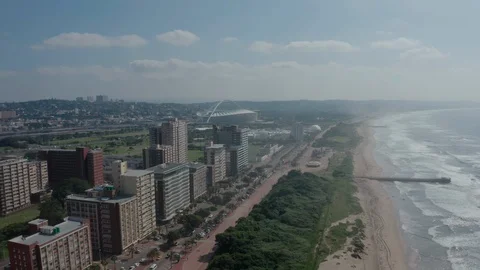Aerial View of Durban Coastline - Version 03 Stock Footage 124065983
