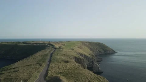 Aerial view on Dursey Cabel Car in West Cork, Ireland Stock Footage