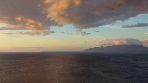 Aerial View of Dusk Clouds and Ocean in Lesser Sunda Islands Stock Footage 108322331