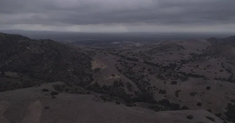 Aerial view Dusk with dark clouds 4k 24fps Vídeo Stock 81761791