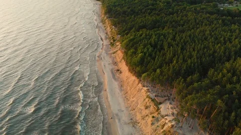 Aerial view of the Dutchman's Cap, the highest scarp in Lithuanian seaside 스톡 동영상 107941160