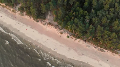 Aerial view of the Dutchman's Cap, the highest scarp in Lithuanian seaside 스톡 동영상 108143688