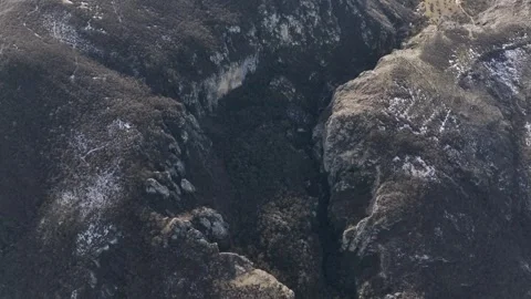Aerial view of Eagle Gorge natural monument canyon cliffs in Dedoplistskaro Video stock 262069952