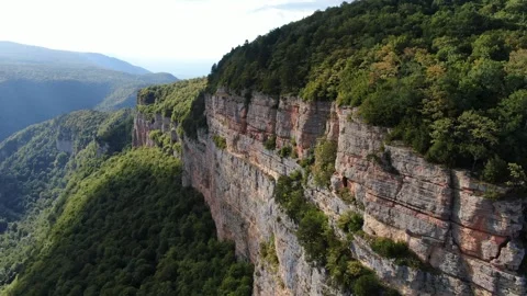 Aerial view of Eagle shelf, Mezmay, Krasnodar region, Russia. Stock Footage 314876605