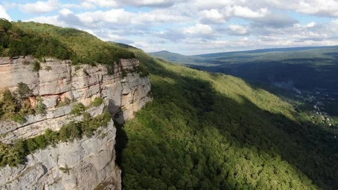 Aerial view of Eagle shelf, Mezmay, Krasnodar region, Russia. Stock Footage 314876673