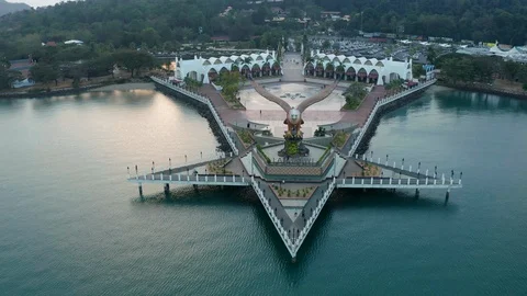 Aerial view of Eagle Square, Langkawi Island Stock Footage 124725780
