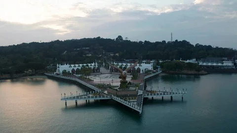 Aerial view of Eagle Square, Langkawi Island Stock Footage 124725810