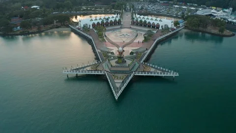 Aerial view of Eagle Square, Langkawi Island Stock Footage 124727007