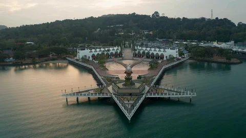 Aerial view of Eagle Square, Langkawi Island Stock Footage 124727164