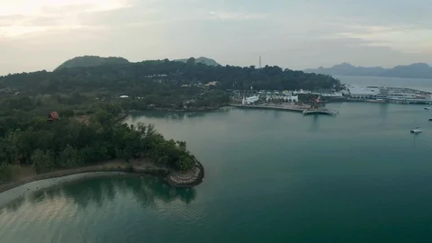 Aerial view of Eagle Square, Langkawi Island Stock Footage 124727386