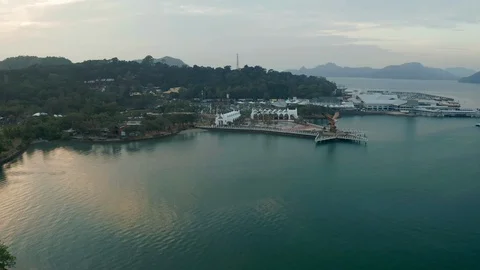 Aerial view of Eagle Square, Langkawi Island Stock Footage 124727569