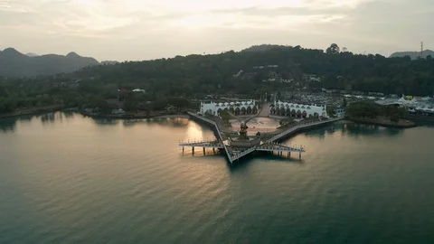 Aerial view of Eagle Square, Langkawi Island Stock Footage 124727901