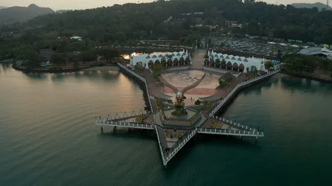 Aerial view of Eagle Square, Langkawi Island Stock Footage 124727962