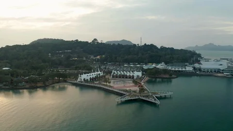 Aerial view of Eagle Square, Langkawi Island Stock Footage 124727984