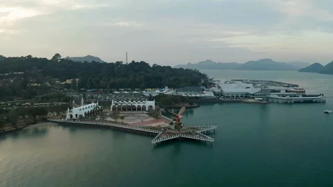 Aerial view of Eagle Square, Langkawi Island Stock Footage 124728123
