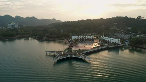 Aerial view of Eagle Square, Langkawi Island Stock Footage 124728641