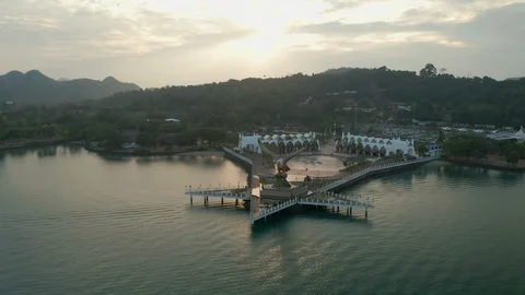 Aerial view of Eagle Square, Langkawi Island Stock Footage 124728914