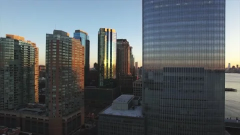 Aerial view of an early spring clear day in New York Stock Footage 233662873