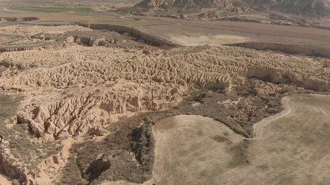 Aerial View of Earth Formation River Bardenas Reales Video stock 103317868