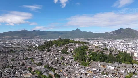 Aerial View of Eastern Area of Lijiang Ancient City China Video stock 336842092
