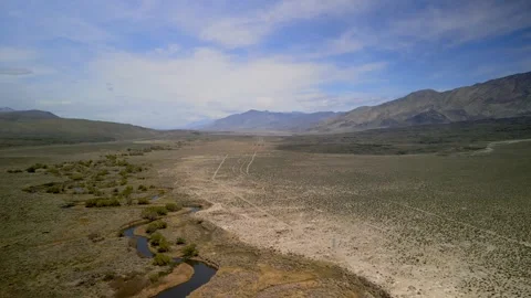Aerial view of Eastern Sierra mountains near Bishop California Video stock 299876317
