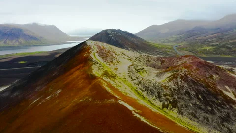 Aerial view of the easy access and beautiful Selvallafoss waterfall. Stock Footage 251822789
