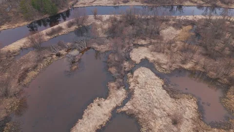 Aerial view of Eau Claire river Stock Footage 306902021