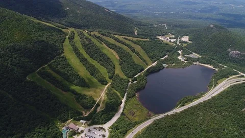 Aerial View Echo Lake White Mountains New Hampshire 2 Video stock 93306813