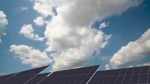 Aerial view Eco power save earth solar panel  Stock Footage 233784580