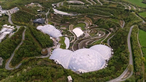 Aerial view of the Eden Project in Cornwall Video stock 336379207